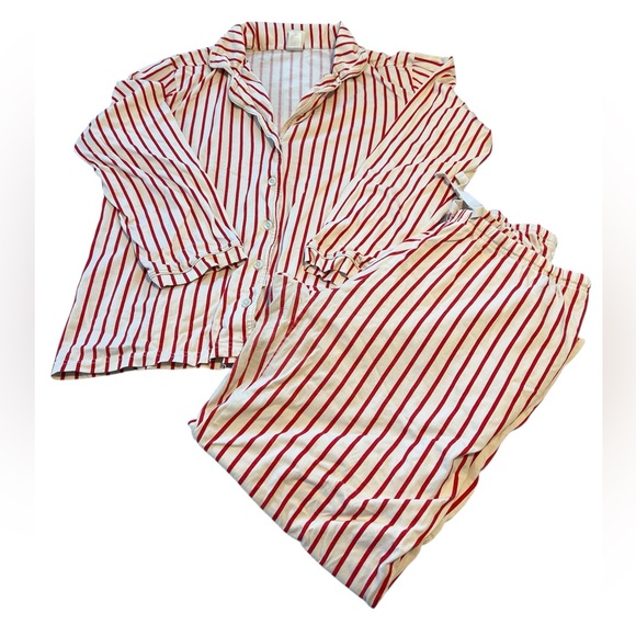 Hanna Andersson Other - Hanna Andersson - Women’s Pima Cotton Pajama Set - Size Medium, Red & White